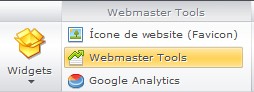 Botão Webmaster Tools no Webnode